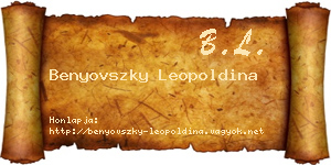 Benyovszky Leopoldina névjegykártya